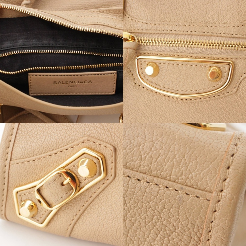 Balenciaga Metal City Leather Handbag Beige - Picture 7 of 8